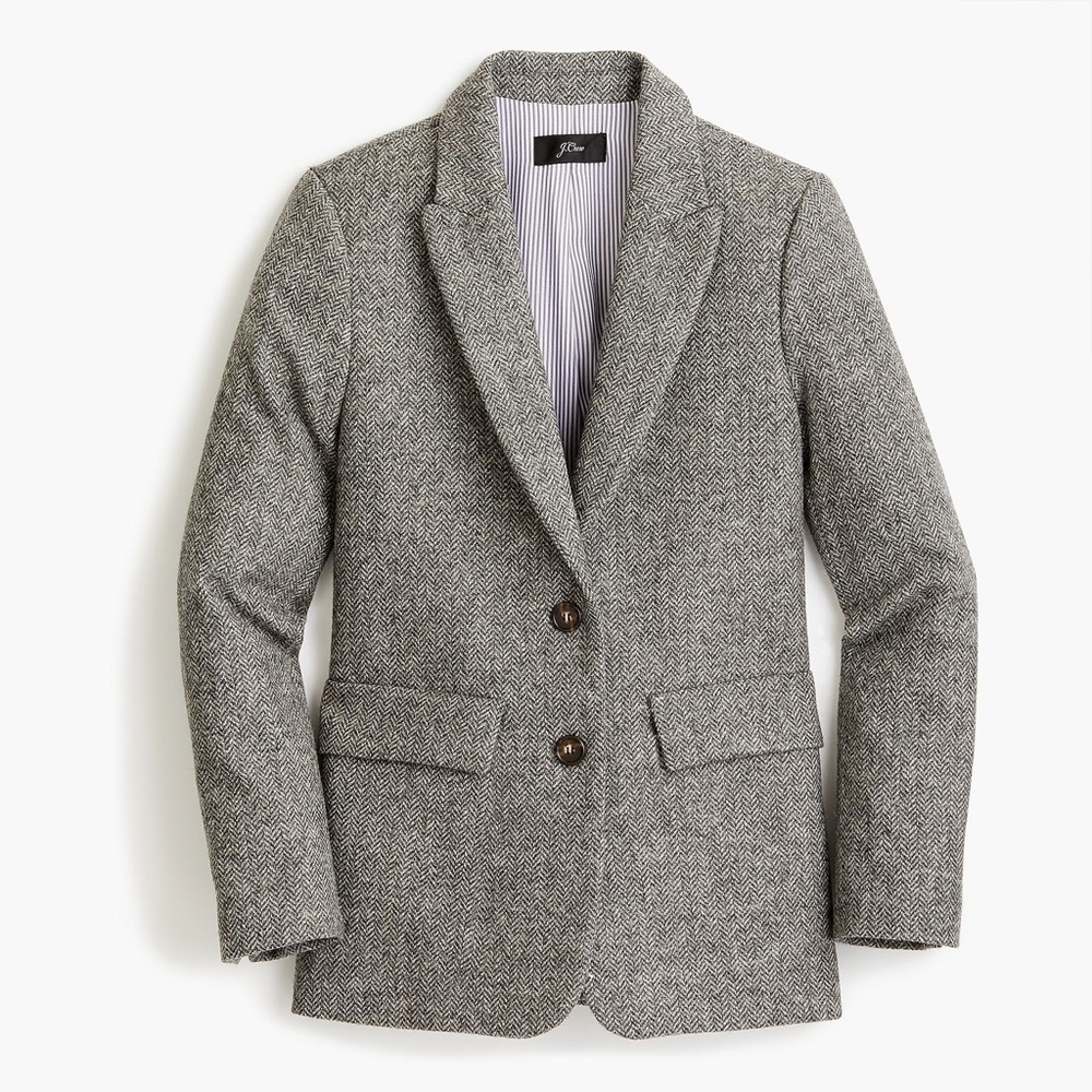 J. Crew Oversized Sommerset Wool Blazer, Graphite Gray English Wool Sz. 4